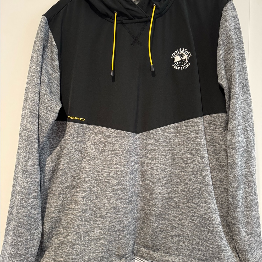 Zero Restriction Pebble Beach Golf Links Gray and Black Jacket with Yellow Logo